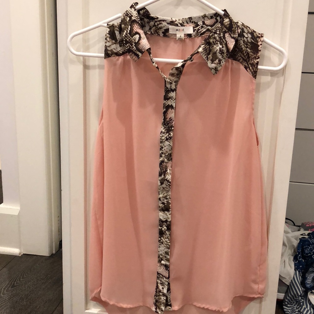 Beautiful snakeskin print button up top